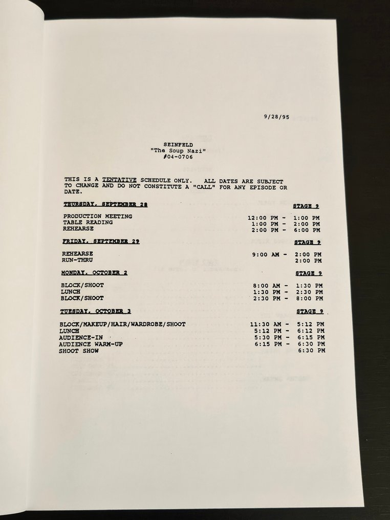 Seinfeld "The Soup Nazy" S7.E6 - Jerry Seinfeld, Jason Alexander, Michael Richards, Julia Louis-Dreyfus - West-Shapiro, Castle Rock Entertainment #4.3
