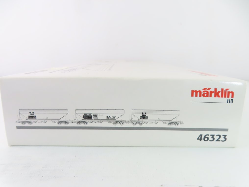 Märklin H0 - 46323 - Zestaw modeli wagonu towarowego (1) - 3-częściowy zestaw wagonów towarowych Silo 'Millet' - SNCF #4.3