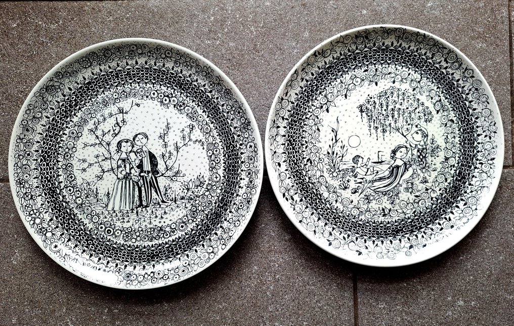 Nymølle in Denmark - Bjørn Wiinblad - Διακοσμητικό πιάτο τοίχου (2) - Πορσελάνη - Άνοιξη και καλοκαίρι #1.0