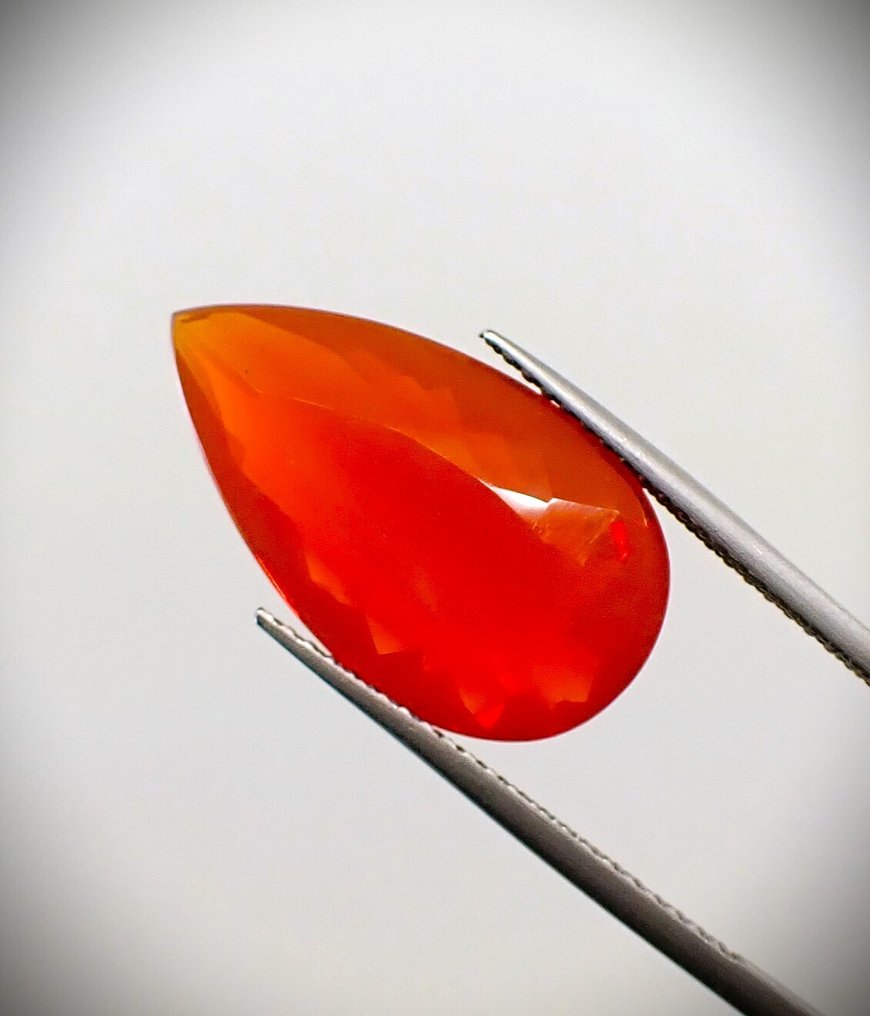 Orange Fire Opal  - 5.71 ct - Antwerp Laboratory for Gemstone Testing (ALGT) - Fire Opal - Clean #4.3