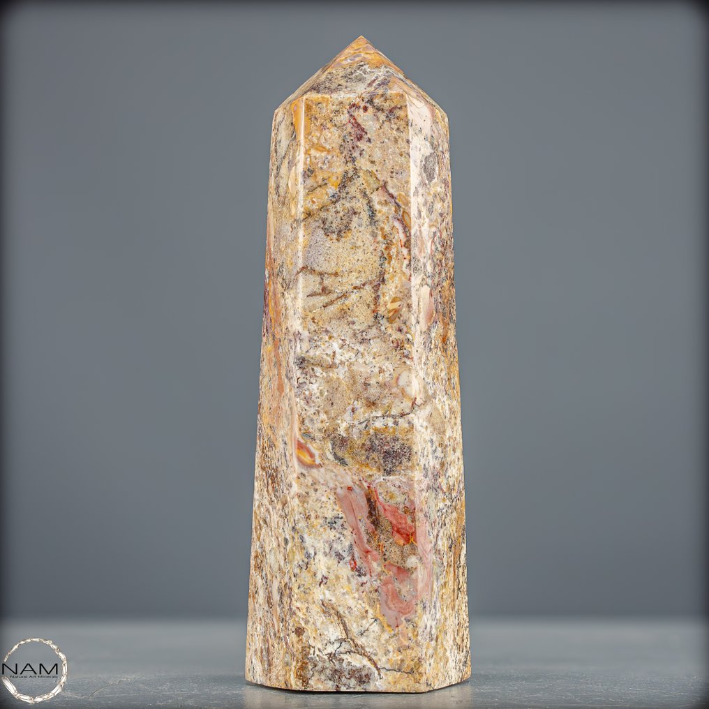 Naturlig indonesisk agatobelisk – udtryksfuldt træmønster & jordnære farvevarianter- 1027.71 g #1.0