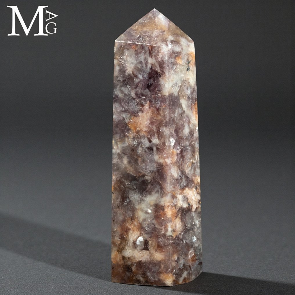 Sällsynt Plommon Agata Tower - Höjd: 101 mm - Bredd: 27 mm- 141 g #2.1