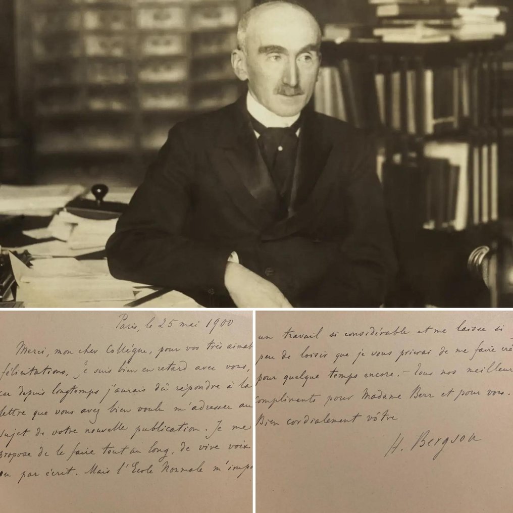 Henri BERGSON - Lettre Autographe sur la charge de travail à l’École Normale - 1900 #1.0