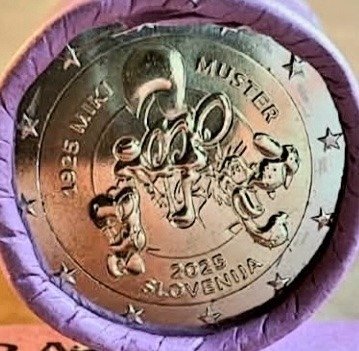 斯洛文尼亚. 2 Euro 2025 "Miki Muster" (25 coins) in roll  (没有保留价) #1.0