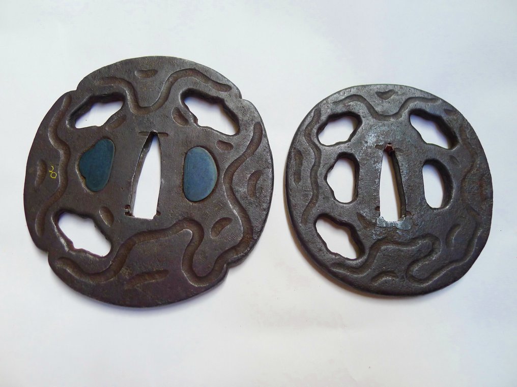 美丽的标志 正阿弥包氏作（shaomi shisaku）透雕大将刀护套装，带盒子 - 日本 #2.1