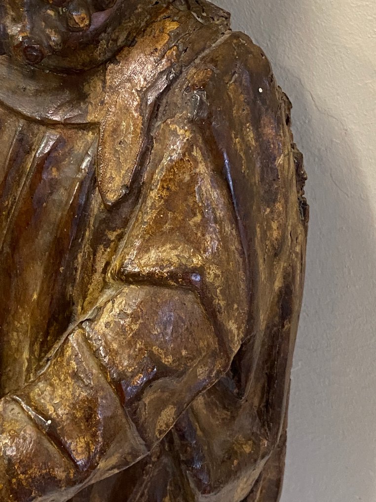 Sculpture, Bisschop - 60 cm - Bois polychrome #4.3