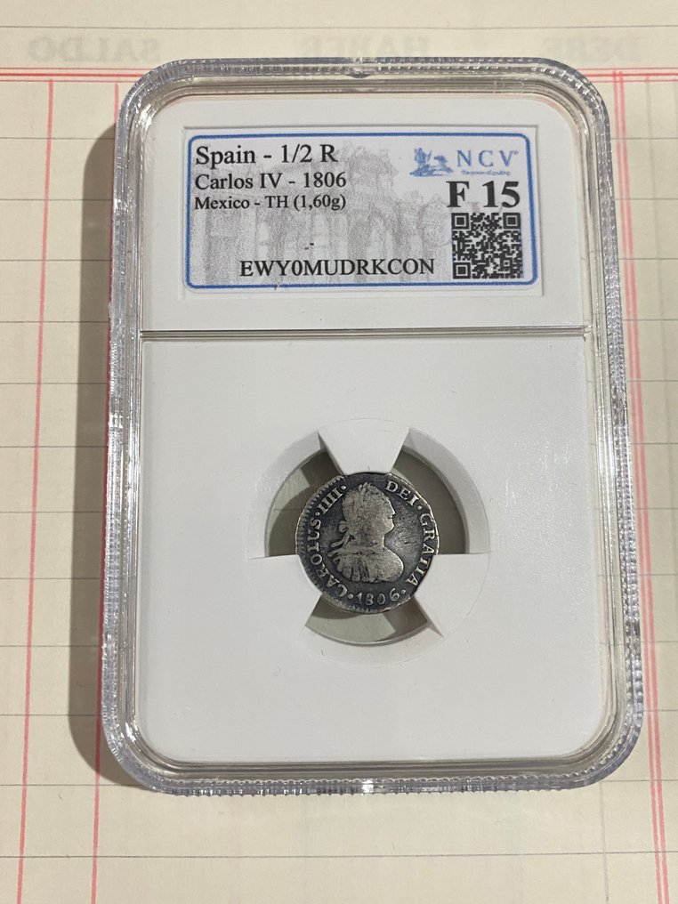 Spanyolország. Carlos IV. 1/2 Real 1806 Mexico TH - NCV (Nincs minimálár) #1.0