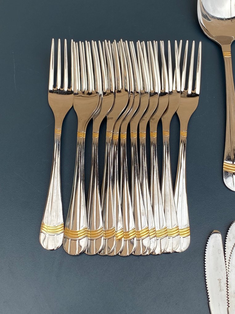 Inoxpran - Ménagère pour 12 personnes (39) - Acier, Plaqué or #4.3