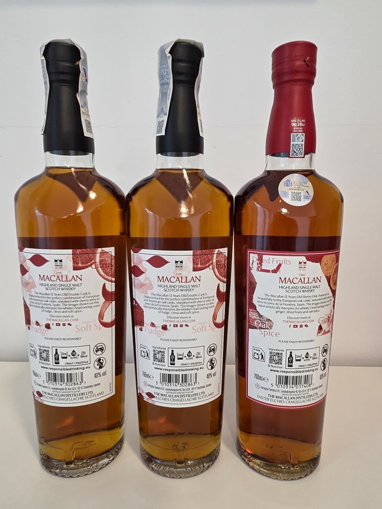 Macallan 12 years old Double Cask & Sherry Oak Collection - 700ml - 3 flasker #2.1