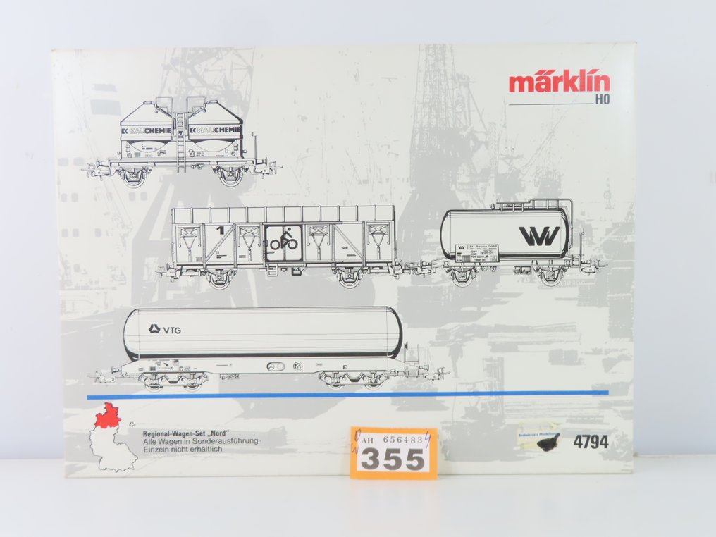 Märklin H0 - 4794 - Model train freight wagon set (1) - Four-piece goods wagon set 'VTG' 'KALICHEMI' 'VVV' '1' - DB #2.1