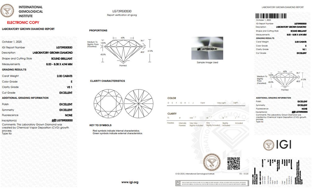 Zonder minimumprijs - Oorbellen - 14 karaat Witgoud -  4.00ct. tw. Diamant (Lab-grown) - E VS1 IGI #4.3