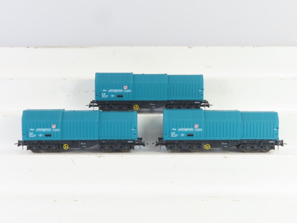 Roco H0 - 46516.1 - 模型貨運火車 (3) - 3 四轮轴伸缩车 - NS #1.0