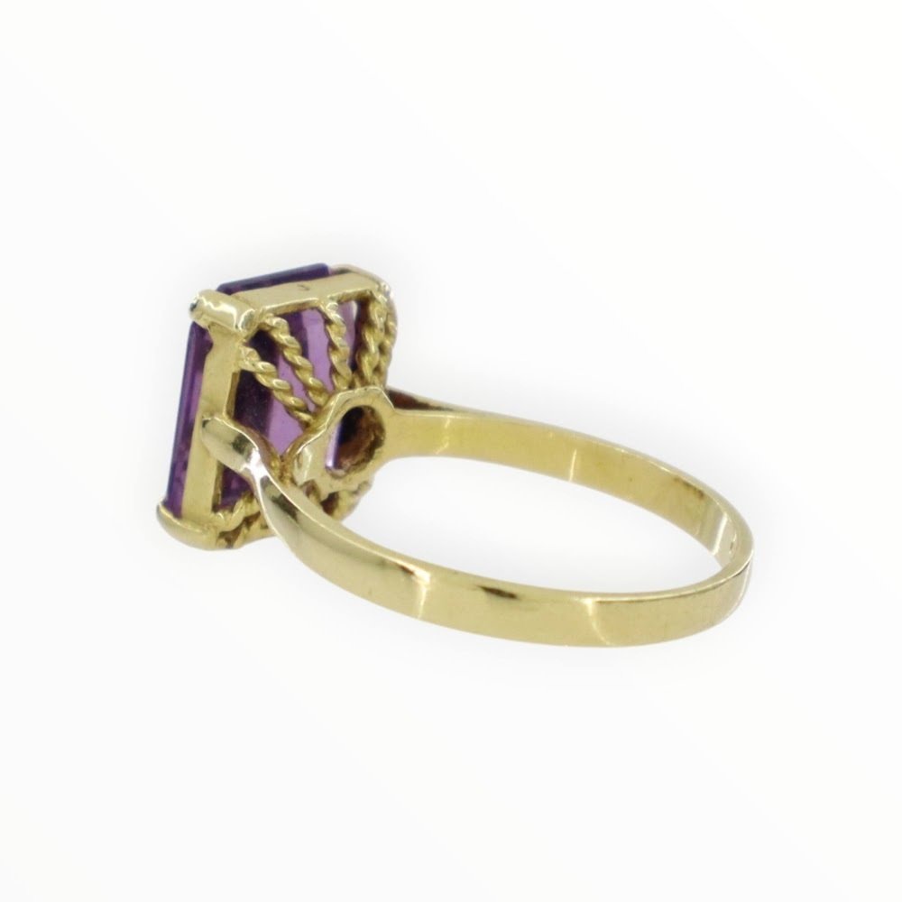 Bague - 18 carats Or jaune Améthyste #3.2