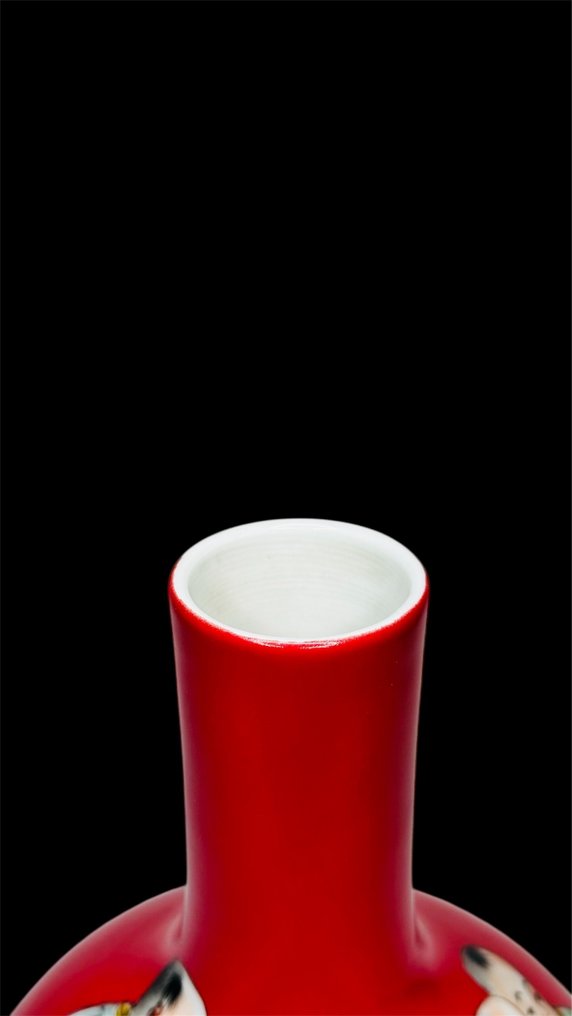 Βάζο σε σχήμα μπουκαλιού από πορσελάνη - οικογένεια ρόζ - Κίνα - 20th century #3.2