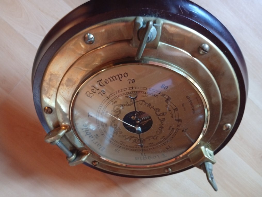 Aneroid barometer - Messing, Hout - Barómetro androïde #4.3