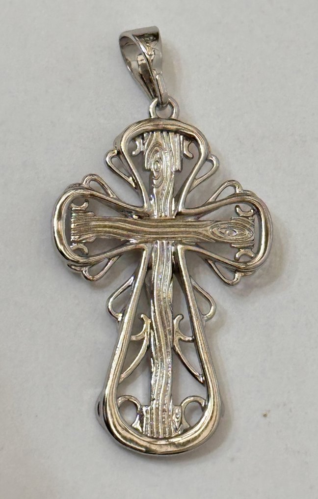 Luonnolliset makeanvedenhelmet ja katolinen risti. Korkealaatuinen. Kaikkien pyhien suoja. - Kaulakoru riipuksella - Korkealaatuista #3.2