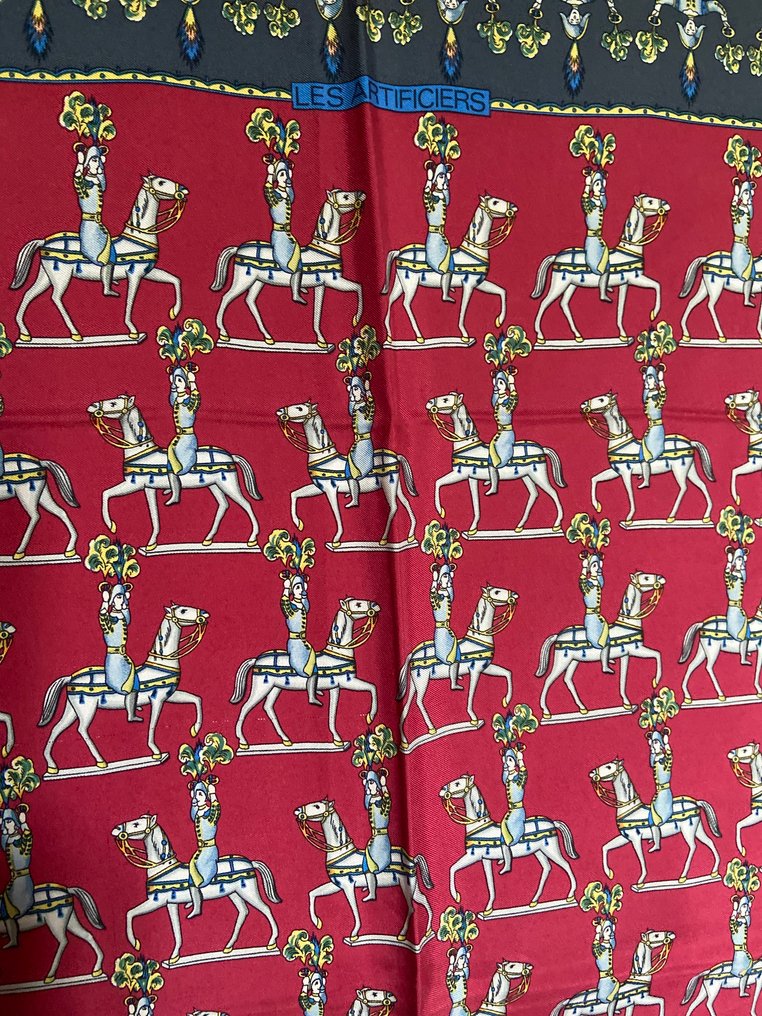 Hermès - " Les Artificiers" by Michel Duchene 1987 Rare - Écharpe #2.1