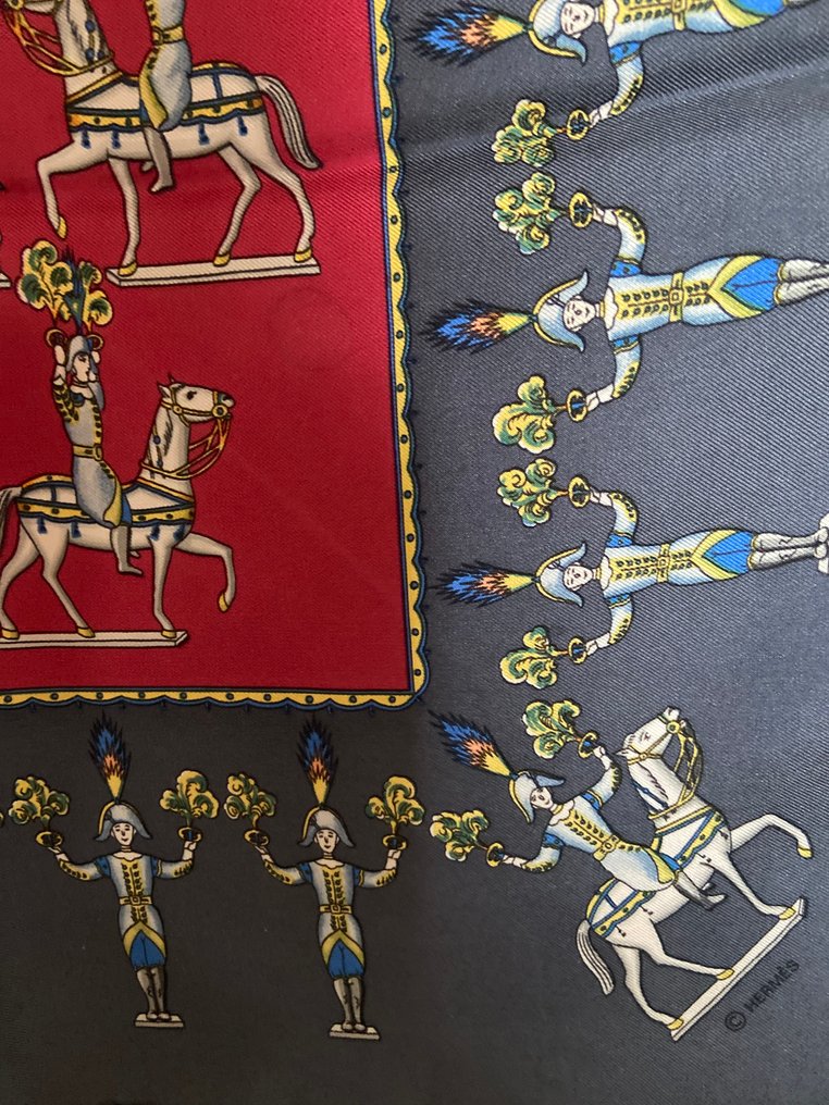 Hermès - " Les Artificiers" by Michel Duchene 1987 Rare - Écharpe #4.3