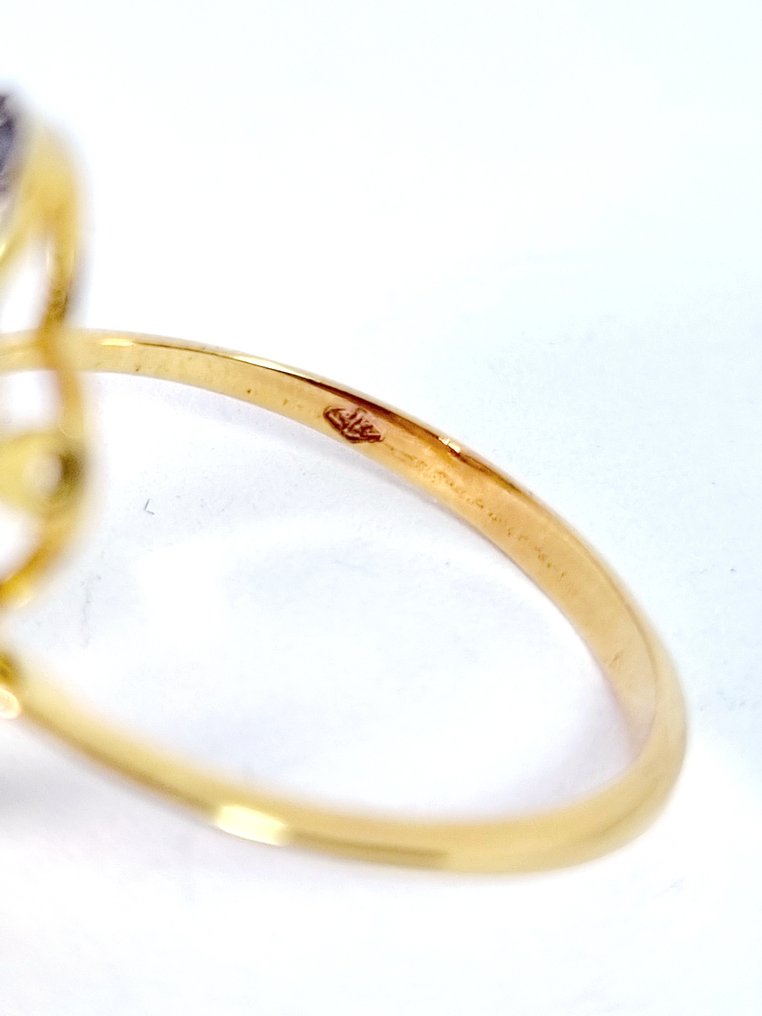 没有保留价 - 戒指 - 9 kt. 银, 黄金 红宝石 - 钻石 #4.3