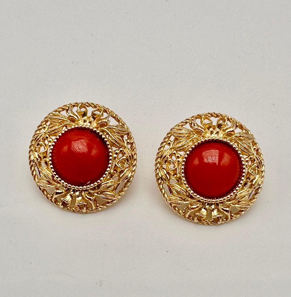 Κοράλλι αίματος - Ασημί - Σκουλαρίκια #1.0