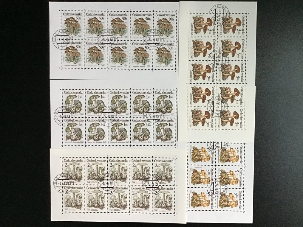 Tjekkoslovakiet  - Smuk samling af partitionark og frimærker #1.0