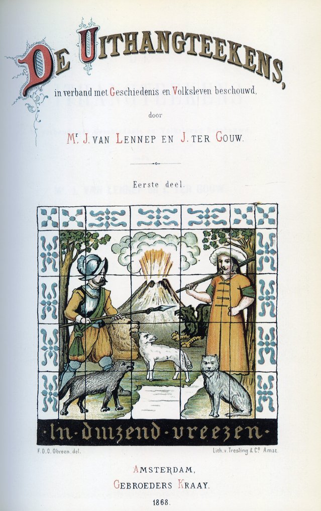 Mr. J. van Lennip en J. ter Gouw - J. van Lennep & J. ter Gouw – Het Boek der Opschriften & De Uithangtekens – 3 dln – gelimiteerde - 1868 #4.3