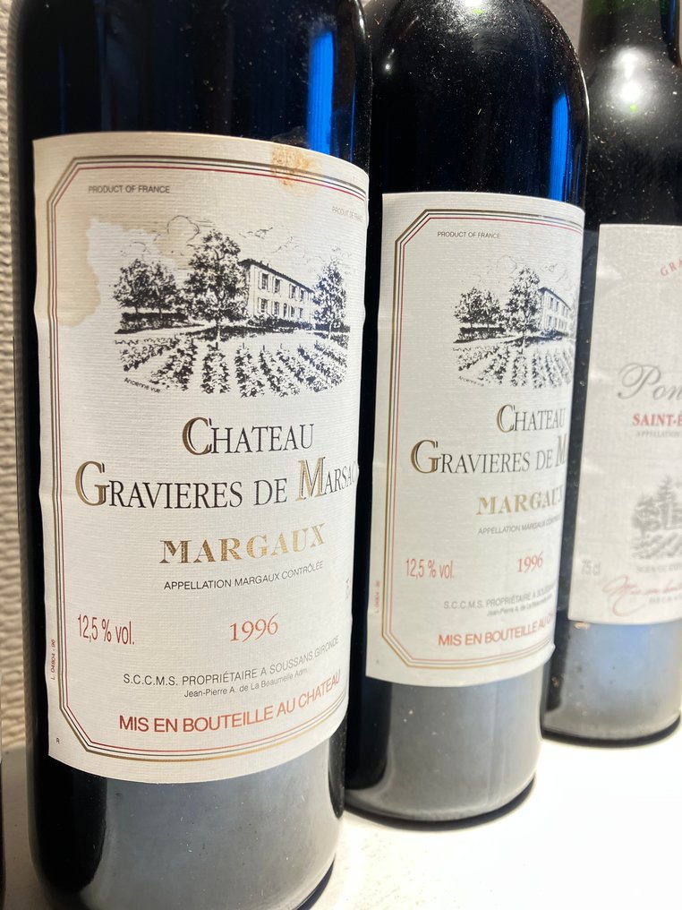 2000 x 2 Château Pontet Guadet & 1996 x 3 Château Gravières de Marsac - Burdeos - 5 Botellas (0,75 L) #4.3