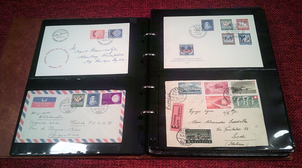 Switzerland  - Switzerland - Collection of 84 envelopes, front pages, and FDCs #2.1