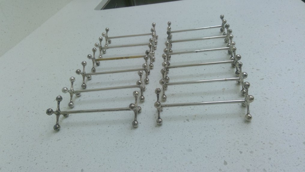 Messerbänkchen (12) - Versilbert - Versilberte Messingstütze #2.1