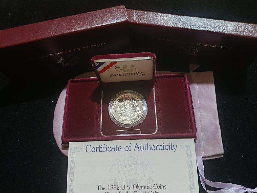 United States. 1 Dollar 1992 " The US Olympic Coin 1 Coin Silver Proof (No reserve price) #1.0