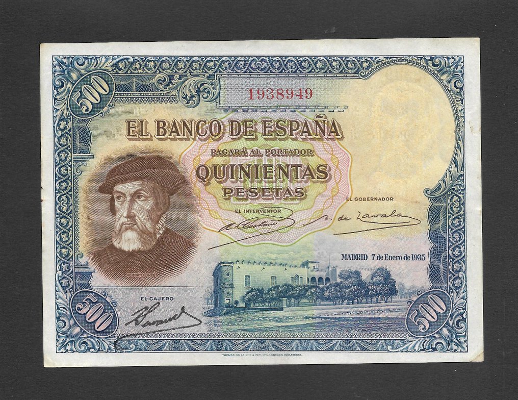 Spanien. - 500 Pesetas - 1935 - Pick 89 #1.0