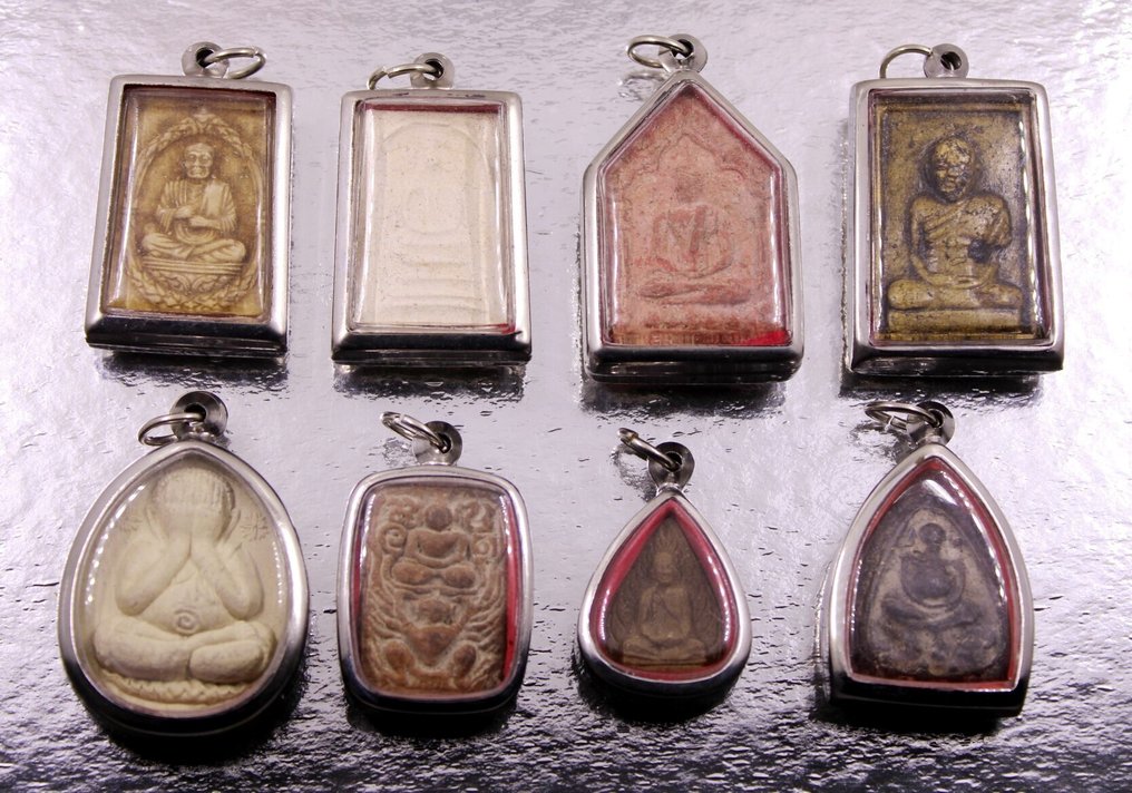 8款吊坠护身符 / 护身符 / 护身符,用于冥想保护和圣物收藏 - 佛 - 泰国 (没有保留价) #1.0