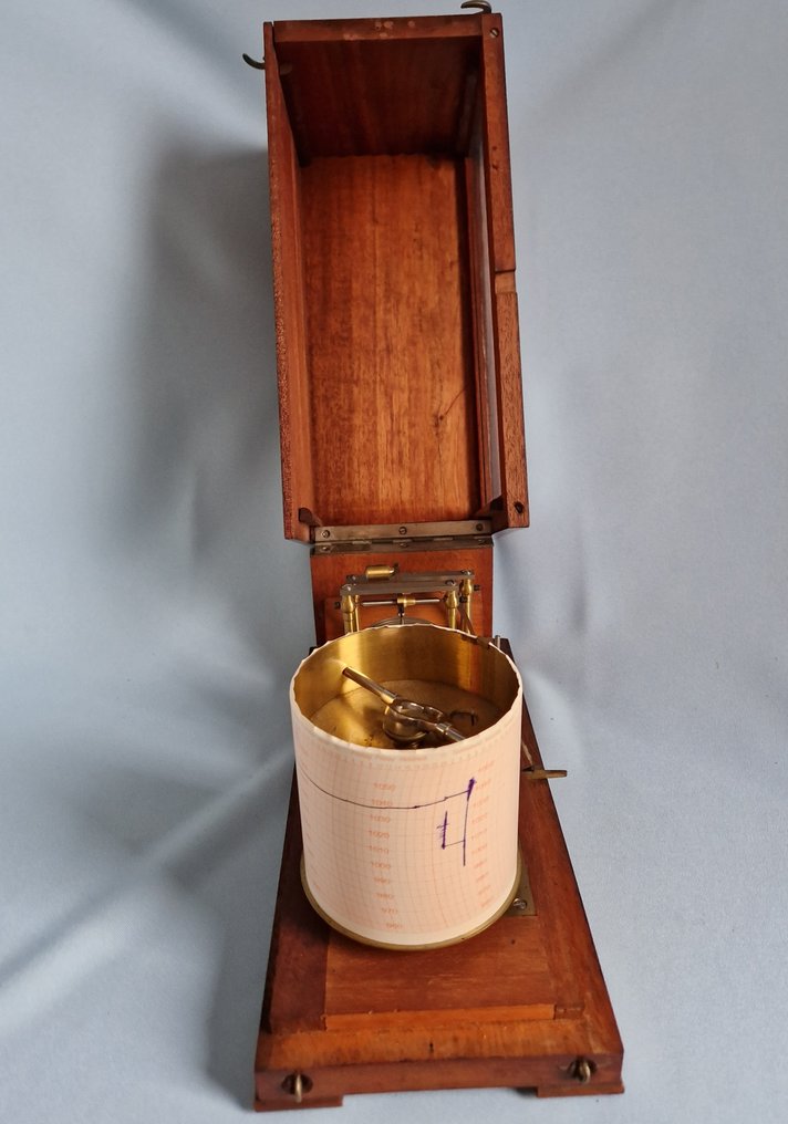 Richard Frères / R.F. 12799, Paris - Βαρογράφος - Γυαλί, Ξύλο - Scheepsbarograaf (ναυτικό όργανο μέτρησης ταχύτητας και βάθους πλοίου) #3.2