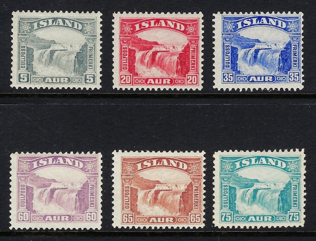 Islândia 1931/1932 - Conjunto Gullfoss Falls - Facit N. #1.0