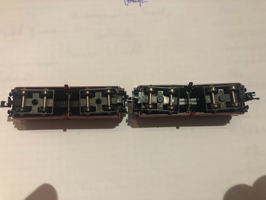 Fleischmann N - 8216k, 1498 - Modellvonat teherfuvarozás (5) - 5 áruszállító kocsi - DB #2.1