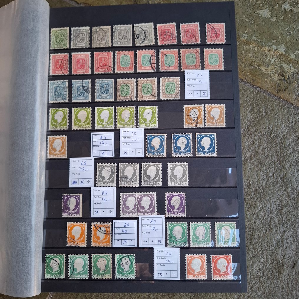 Iceland 1900/1995 - Collection/handler's stock of postage stamps in a thick stockbook. #4.3