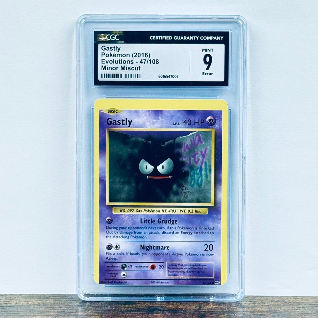 Pokémon Graded card - Gastly Miscut 47 - Pokémon - CGC 9 #1.0