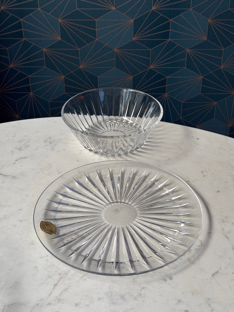 Val Saint Lambert - Charles Graffart & René Delvenne - Set of bowls (2) - SERVICE BALMORAL - Crystal - Signed + original sticker #1.0