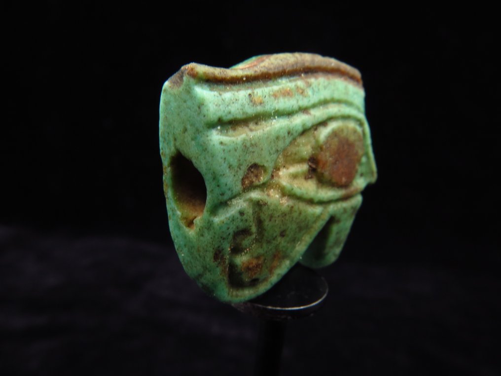 古埃及 Faience 霍鲁斯之眼/韦贾特护符 - 2.5 cm (没有保留价) #2.1