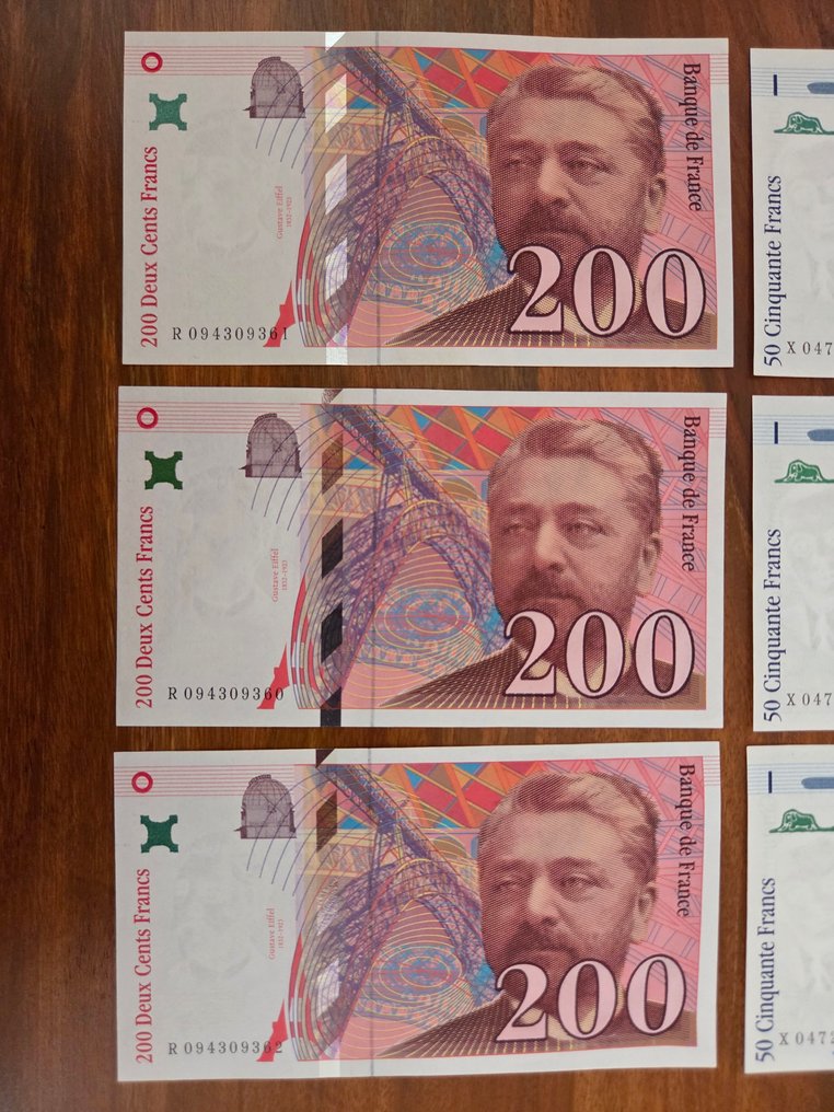 France. - 3 x 50 and 3 x 200 Francs 1999  (No reserve price) #2.1