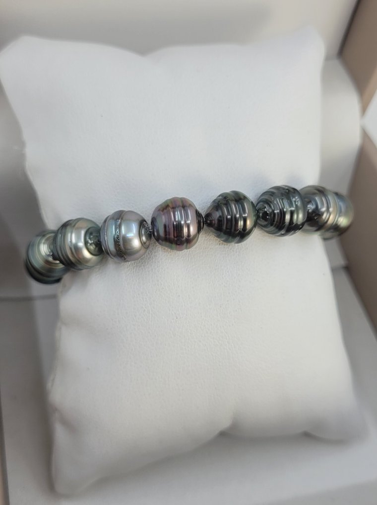 No reserve price - Bracelet 9.5x11mm Multi Tahitian Pearls #3.2