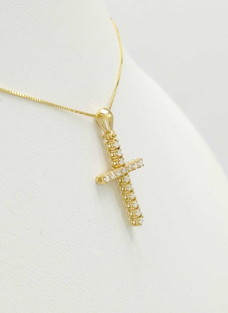 χωρίς τιμή ασφαλείας - Κολιέ με μενταγιόν - 14 καράτια Κίτρινο χρυσό - Διαμάντι #3.2