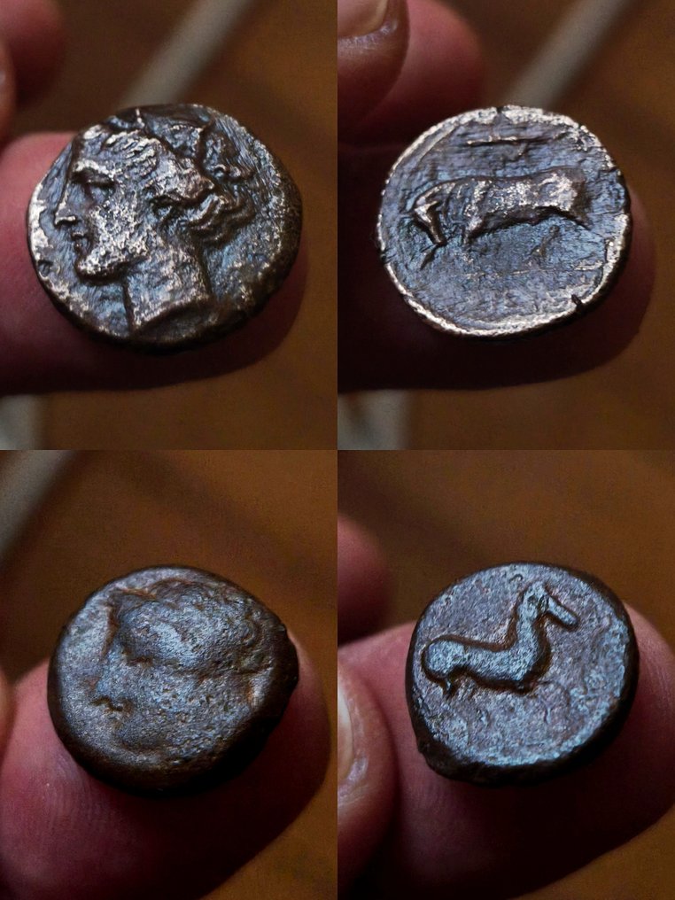 Sicily, Syracuse, Zeugitana, Carthage Lot of 2 AE Coins 4th-3rd century BC (χωρίς τιμή ασφαλείας) #3.2