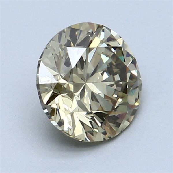 没有保留价 - 1 pcs 钻石 (天然色彩的) - 1.58 ct - 圆形 - Fancy 稍帶棕色的, 稍帶綠色的 黄色 - SI1 微内含一级 - 国际宝石研究院(IGI) #1.0