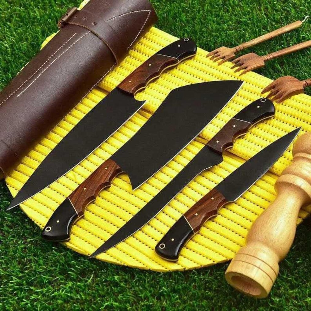 厨刀 - Kitchen knife set -  厨师刀 - 蔷薇木, 甜 - 北美 - 烧烤厨师套装，厨师刀 #1.0