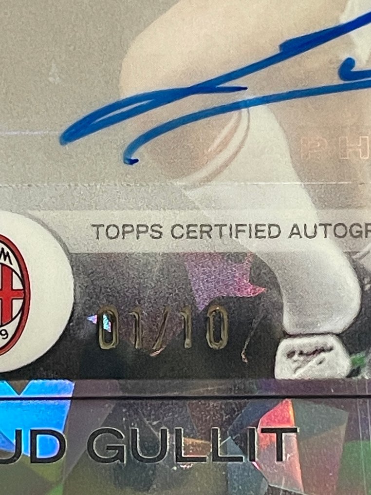 2024/25 Topps Sapphire UCC Ruud Gullit 01/10 Milan 亲笔签名卡, 序列化卡, 限量版, 平行卡 - 1 Card - 近全新（NM） #1.0