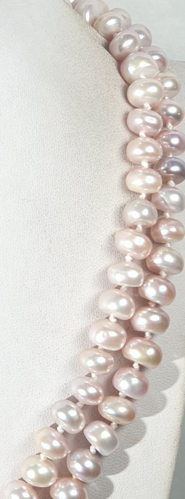 天然玫瑰珍珠 - 非常特别 - 圣者的荣耀之州 - 925纯银镀金 - 頸鏈 #2.1