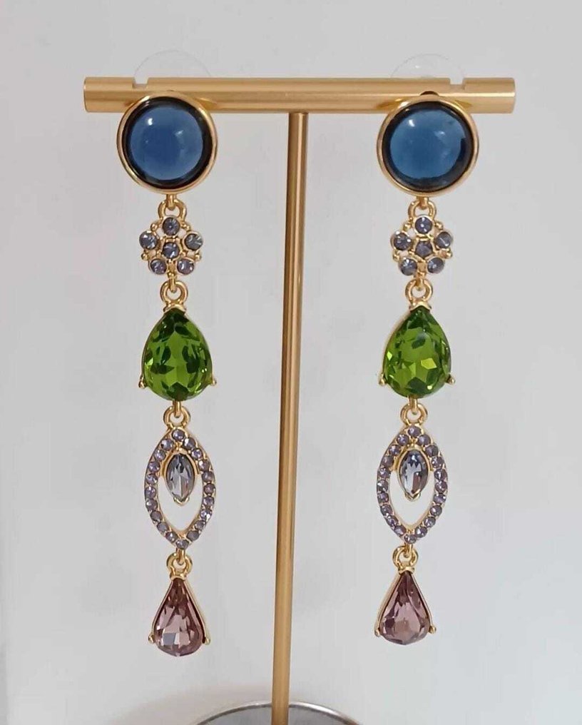 Oscar De La Renta - 鍍金, 水晶 - 耳環 #1.0