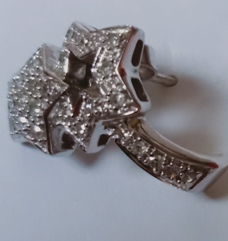 Statement σκουλαρίκια - 18 καράτια Λευκός χρυσός Διαμάντι (Φυσικό)  - Ωραία Χριστούγεννα #2.1