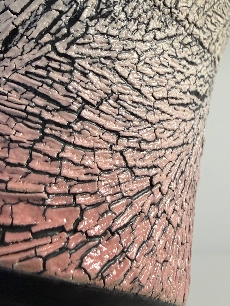 Shuji Yanagibashi (1964-) - Tazza - Tazza di sakè giapponese con motivo Ice Flow / smalto craquelé 'ぐい呑み Guinomi' #4.3